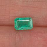 0.6 carat Green Octagon Facet Emerald 6x4