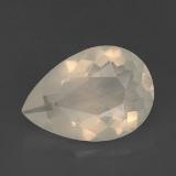 3 carat White Yellow Pear Facet Fire Opal 14mm x 9.5mm