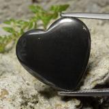 23 carat Black Gray Heart Cabochon Hematite 20.5mm x 19mm