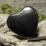 20.5mm x 19mm Heart Cabochon Hematite 23ct