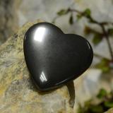 20.5mmx19mm Hematite 23ct Heart Cabochon in Black Gray