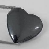 20.5mm x 19.5mm Hematite 26ct Heart Cabochon in Black Gray