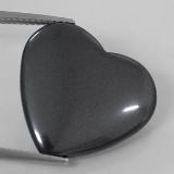 20.5mm x 19 Hematite 23ct Heart Cabochon in Black Gray