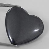 20.5mmx19mm Hematite 23ct Heart Cabochon in Black Gray
