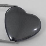 23 carat Black Gray Heart Cabochon Hematite 20.5mm x 19