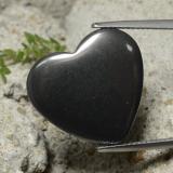 20.5x19mm Hematite 23ct Heart Cabochon in Black Gray