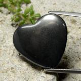 24 ct Opaque Heart Cabochon Hematite 20.5x19
