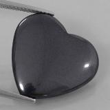 20.5x19mm Heart Cabochon Hematite 23ct