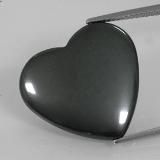 20.5mmx19mm Hematite 23ct Heart Cabochon in Black Gray