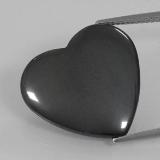 23 carat Black Gray Heart Cabochon Hematite 20.5x19mm