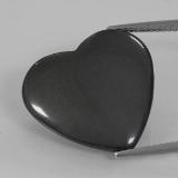 23 ct Opaque Heart Cabochon Hematite 20.5mm x 19