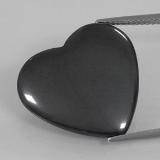 20.5mmx19mm Heart Cabochon Hematite 23ct