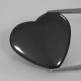 20.5x19mm Heart Cabochon Hematite 23ct