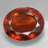 14mm x 11.5 Oval Facet Hessonite Garnet 9ct