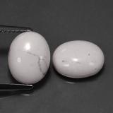 5 carat Greyish White Oval Cabochon Howlite 10mm x 8