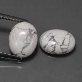 5 carat Greyish White Oval Cabochon Howlite 10mm x 8mm