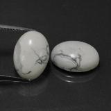 12 carat Greyish White Oval Cabochon Howlite 14mm x 10mm