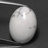 8 carat Greyish White Oval Cabochon Howlite 16.5mm x 12.5
