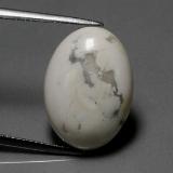 Click for Details 18mm x 13 Howlite 9ct Oval Cabochon in Greyish White