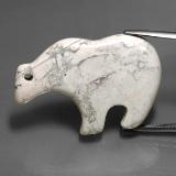 38mm x 24.5mm Jasper 46ct Carved Bear in Multicolor