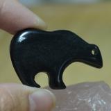38.5x24mm Jasper 43ct Carved Bear in Black
