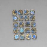 7 carat Multicolor Round Facet Labradorite 4.5mm