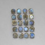 8 carat Multicolor Round Facet Labradorite 4.5mm