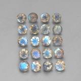 7 carat Multicolor Round Facet Labradorite 4.5 mm