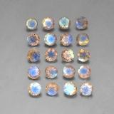 8 carat Multicolor Round Facet Labradorite 4.5mm