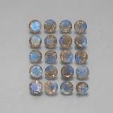8 ct Transparent/Translucent Round Facet Labradorite 4.5 mm