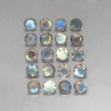 8 ct Transparent/Translucent Round Facet Labradorite 4.5 mm