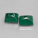 9 ct Opaque Baguette Cabochon Malachite 10x8