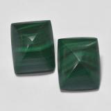 10mmx8mm Malachite 9ct Baguette Cabochon in Green