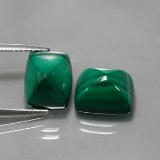 11 ct Opaque Baguette Cabochon Malachite 10mm x 8mm