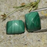 9 ct Opaque Baguette Cabochon Malachite 10mm x 8