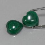 11mm x 11 Heart Cabochon Malachite 11ct