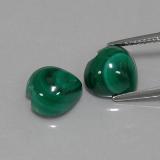 10mm x 9.5mm Malachite 10ct Heart Cabochon in Green