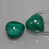 12 ct Opaque Heart Cabochon Malachite 10mm x 10mm