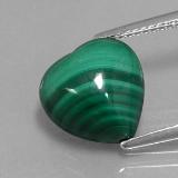 7 ct Opaque Heart Cabochon Malachite 11.5x11mm