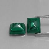 10 carat Green Baguette Cabochon Malachite 10x8