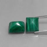 11 ct Opaque Baguette Cabochon Malachite 10x8