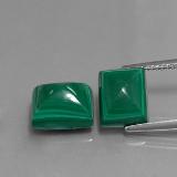 11 ct Opaque Baguette Cabochon Malachite 10x8mm