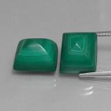 12mmx10mm Baguette Cabochon Malachite 24ct