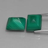 11 carat Green Baguette Cabochon Malachite 10.5mmx8mm