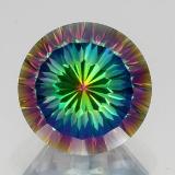 10 carat Top Rainbow Round Concave Cut Mystic Quartz 14 mm