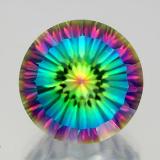 10 carat Top Rainbow Round Concave Cut Mystic Quartz 14 mm