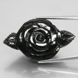38.5x23.5mm Carved Rose Nephrite Jade 58ct