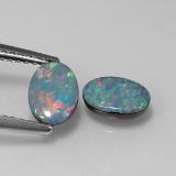 1 carat Multicolor Oval Cabochon Opal Doublet 7mmx5mm