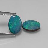 7mm x 5 Opal Doublet 1ct Oval Cabochon in Multicolor