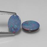 1 carat Multicolor Oval Cabochon Opal Doublet 7x5mm